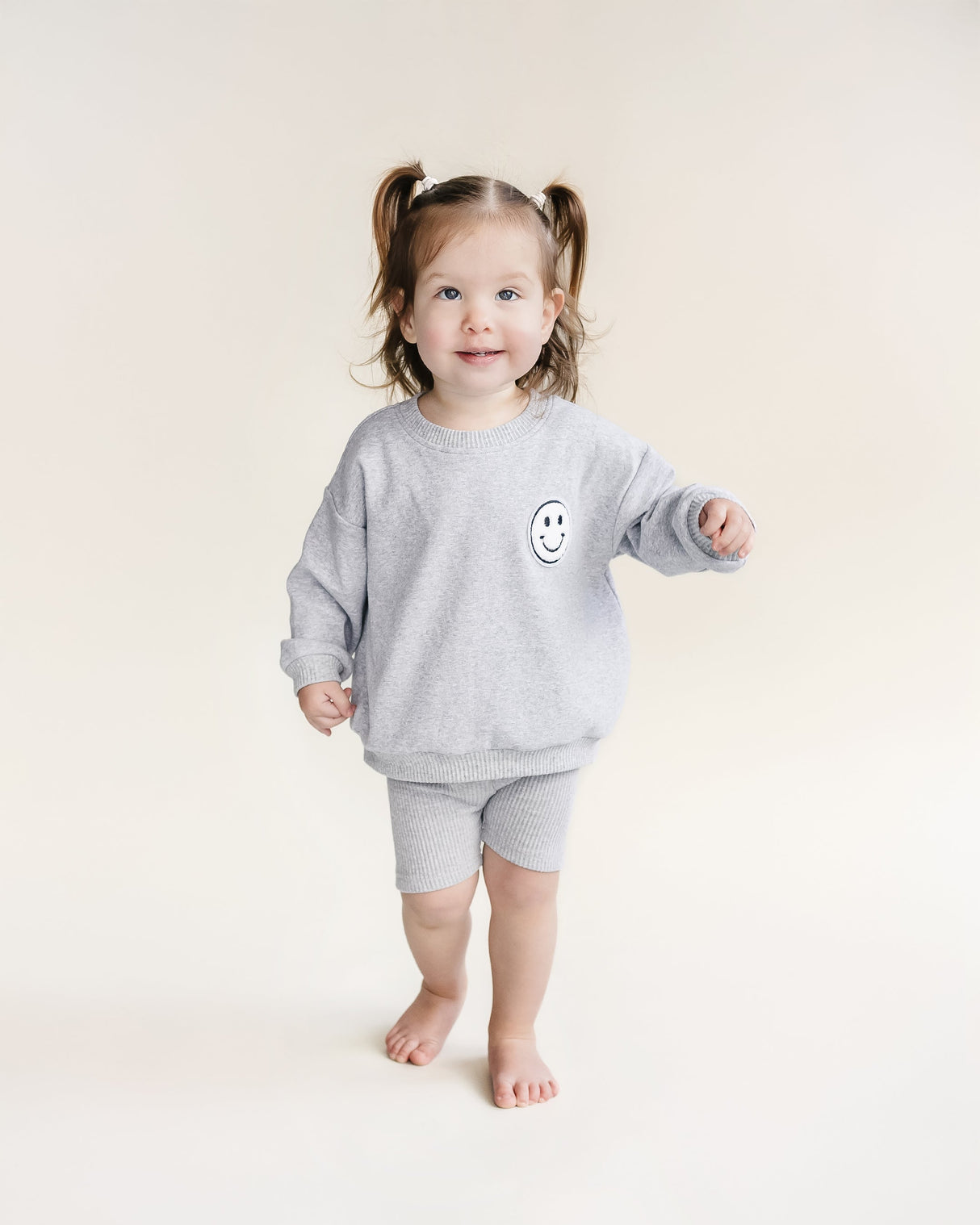 Biker Shorts Set | Gray - HoneyBug
