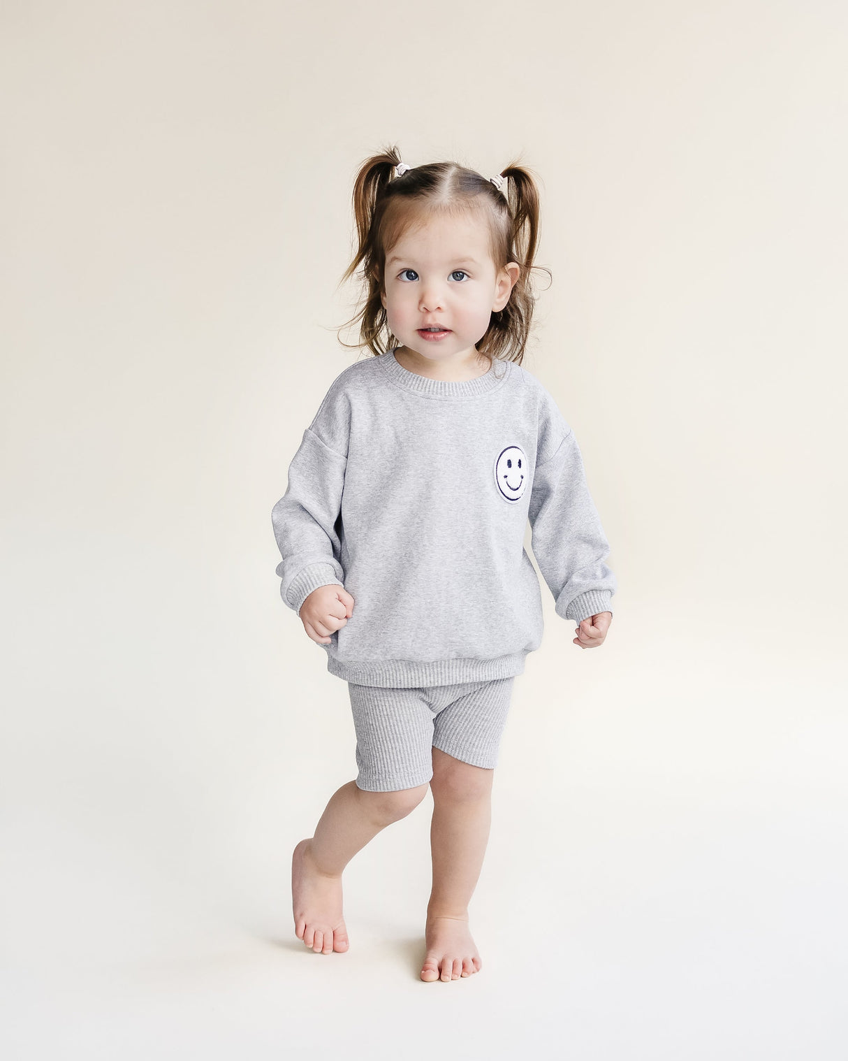 Biker Shorts Set | Gray - HoneyBug