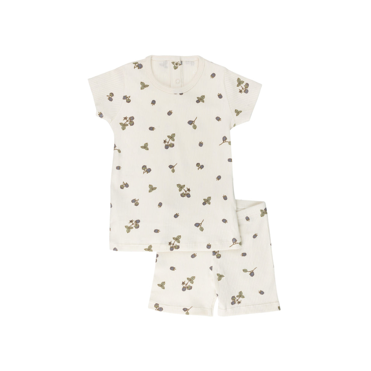 Ribbed Cotton - Raspberries Collection - Short Sleeve Lounge Set - HoneyBug