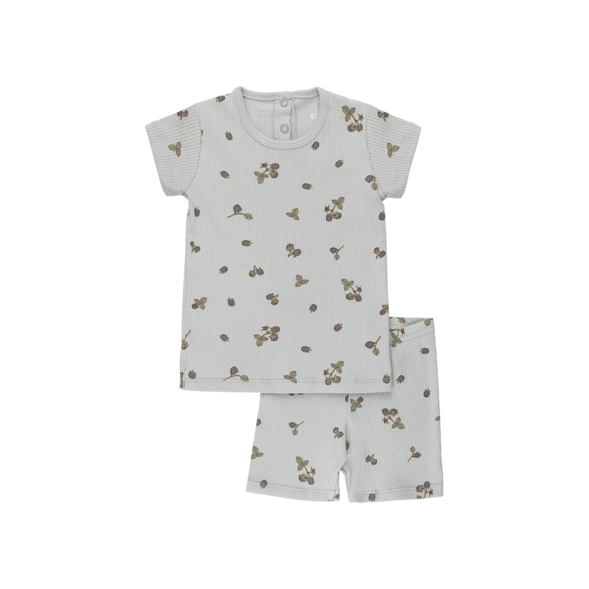 Ribbed Cotton - Raspberries Collection - Short Sleeve Lounge Set - HoneyBug