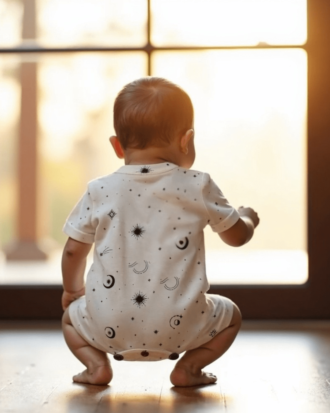 short sleeve romper | celestial - HoneyBug