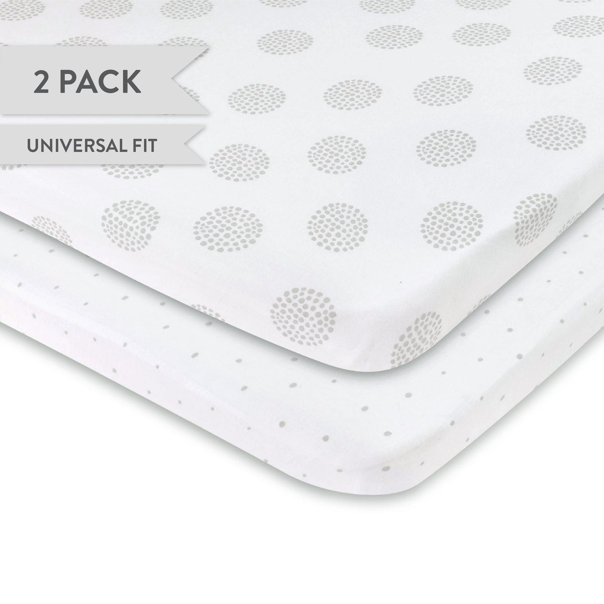 Pack N Play I Portable Crib Sheet Set - Grey Dottie - HoneyBug