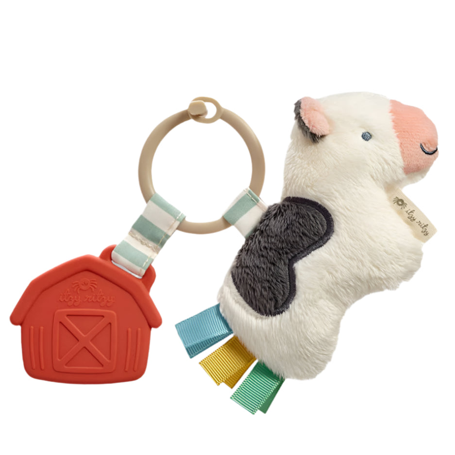 Itzy Pal™ Plush + Teether - Carmen the Cow - HoneyBug
