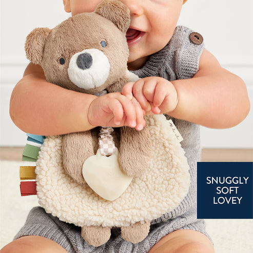 Itzy Lovey™ Plush and Teether Toy - Theo the Bear - HoneyBug