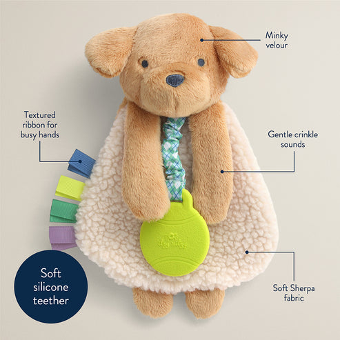 Itzy Lovey™ Plush and Teether Toy - Trevor the Puppy - HoneyBug