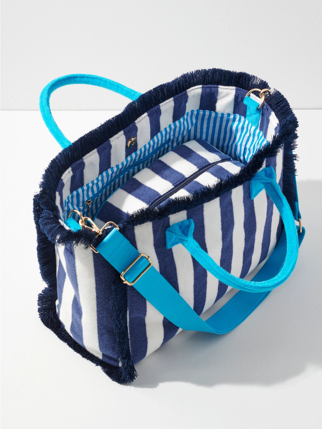 Cabana Stripe Tote - Navy - HoneyBug