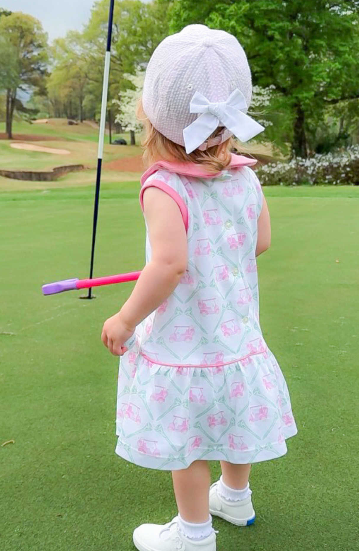 Pink Sailboat Bow Baseball Hat (Baby/Toddler, Youth)