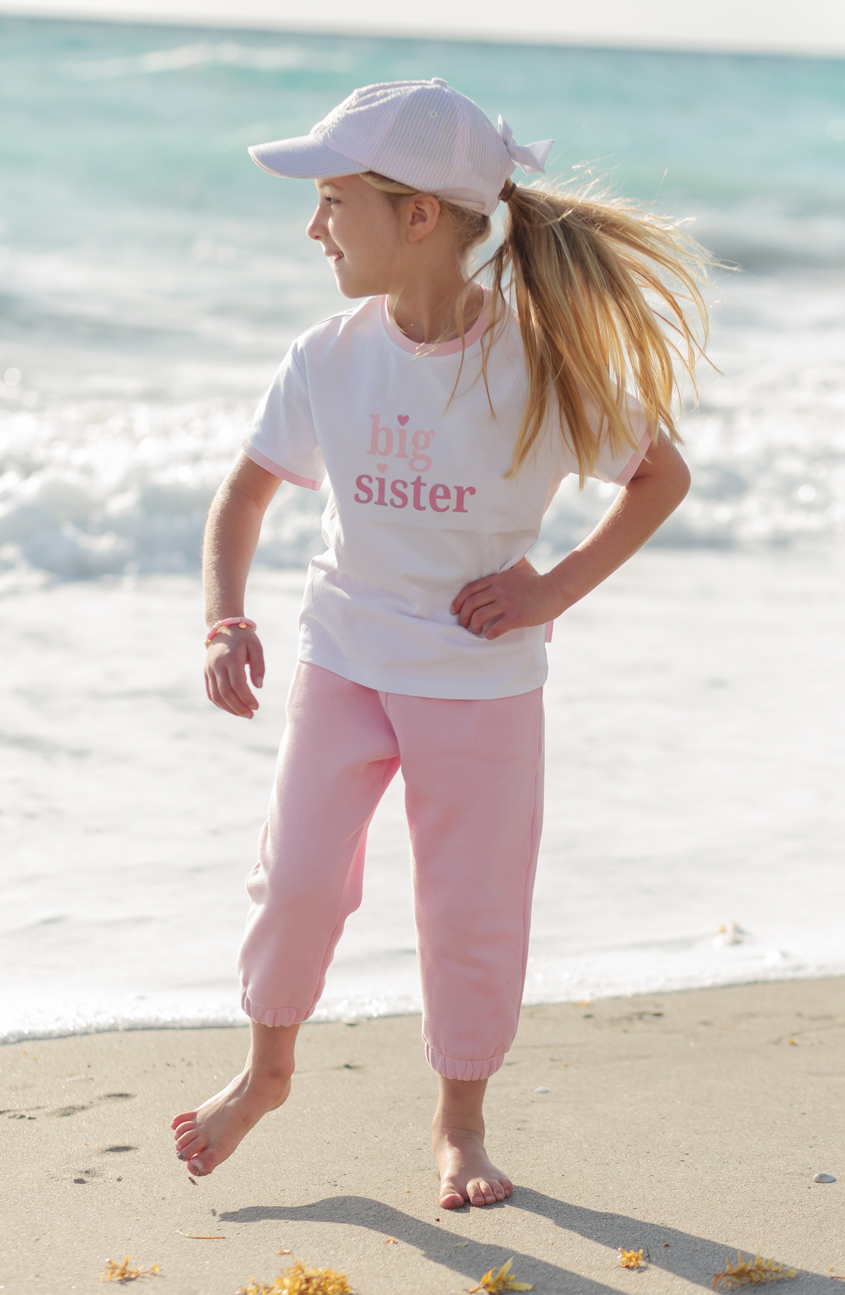 Pink Sailboat Bow Baseball Hat (Baby/Toddler, Youth)