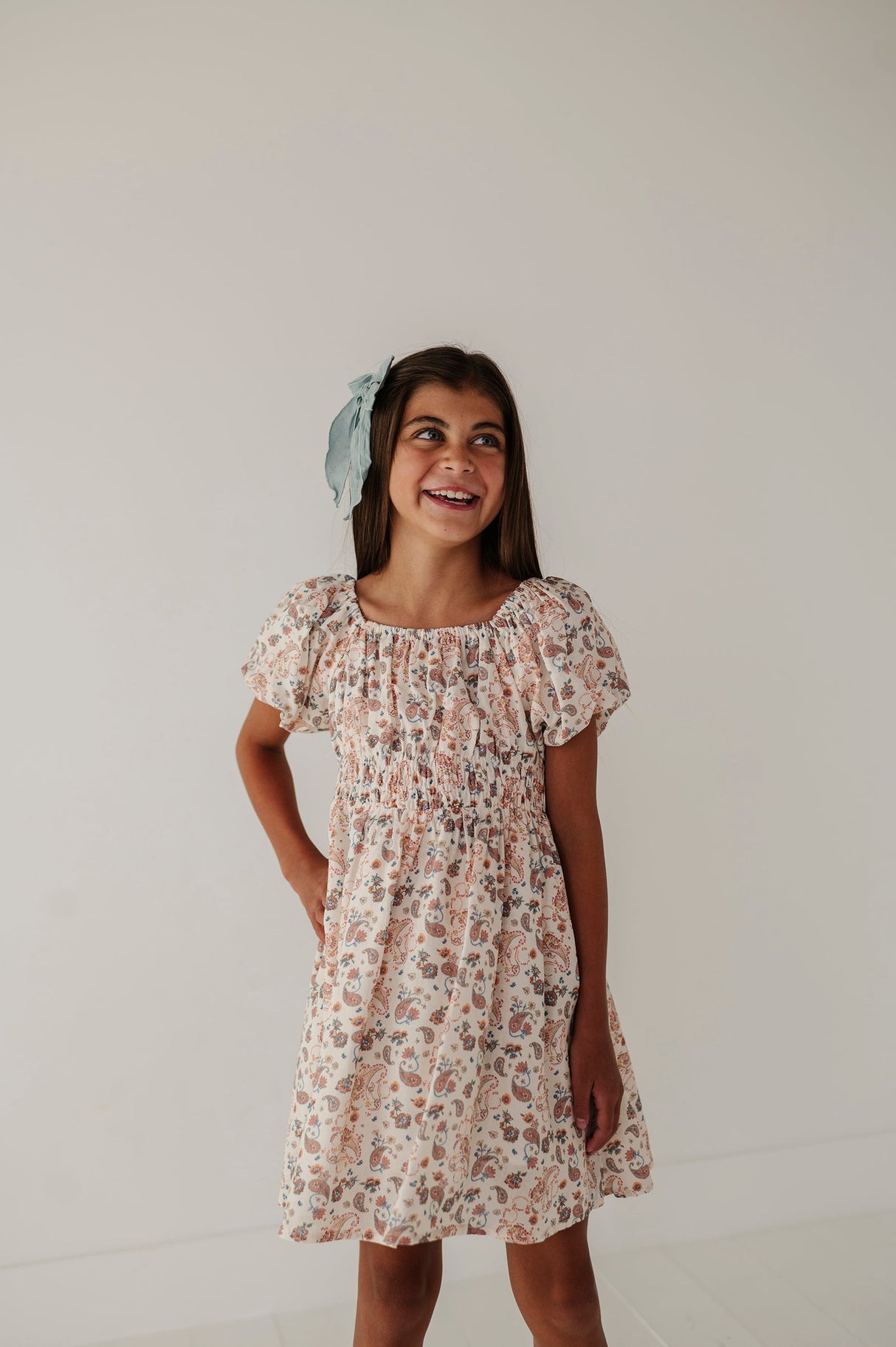 Peasant Bubble Sleeve Dress