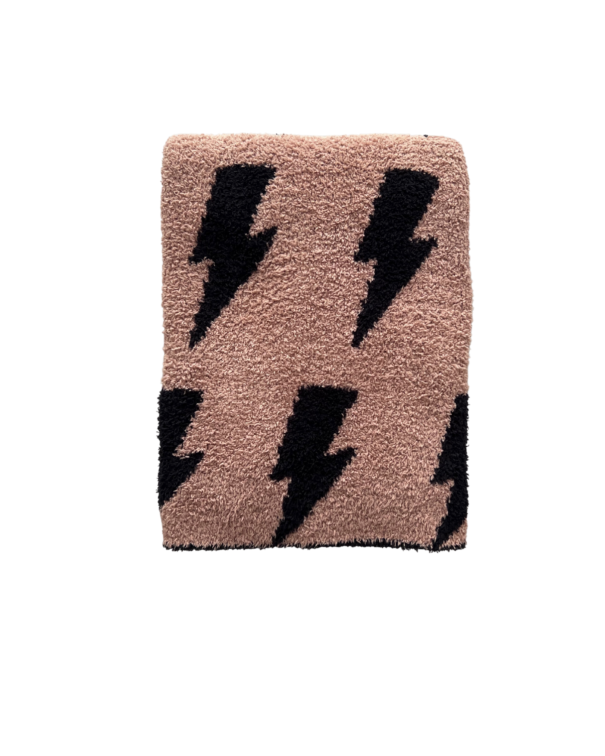 Lightning Bolt Fuzzy Blanket | Mocha - HoneyBug