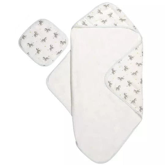 Zebra Hooded Towel Set - HoneyBug