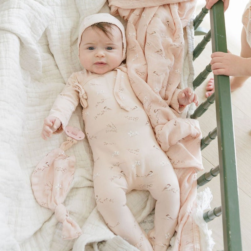 Bamboo Muslin Paci Lovey - Vintage Birds Collection - HoneyBug