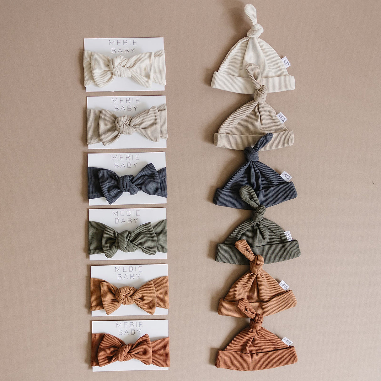 Charcoal Organic Ribbed Newborn Knot Hat - HoneyBug