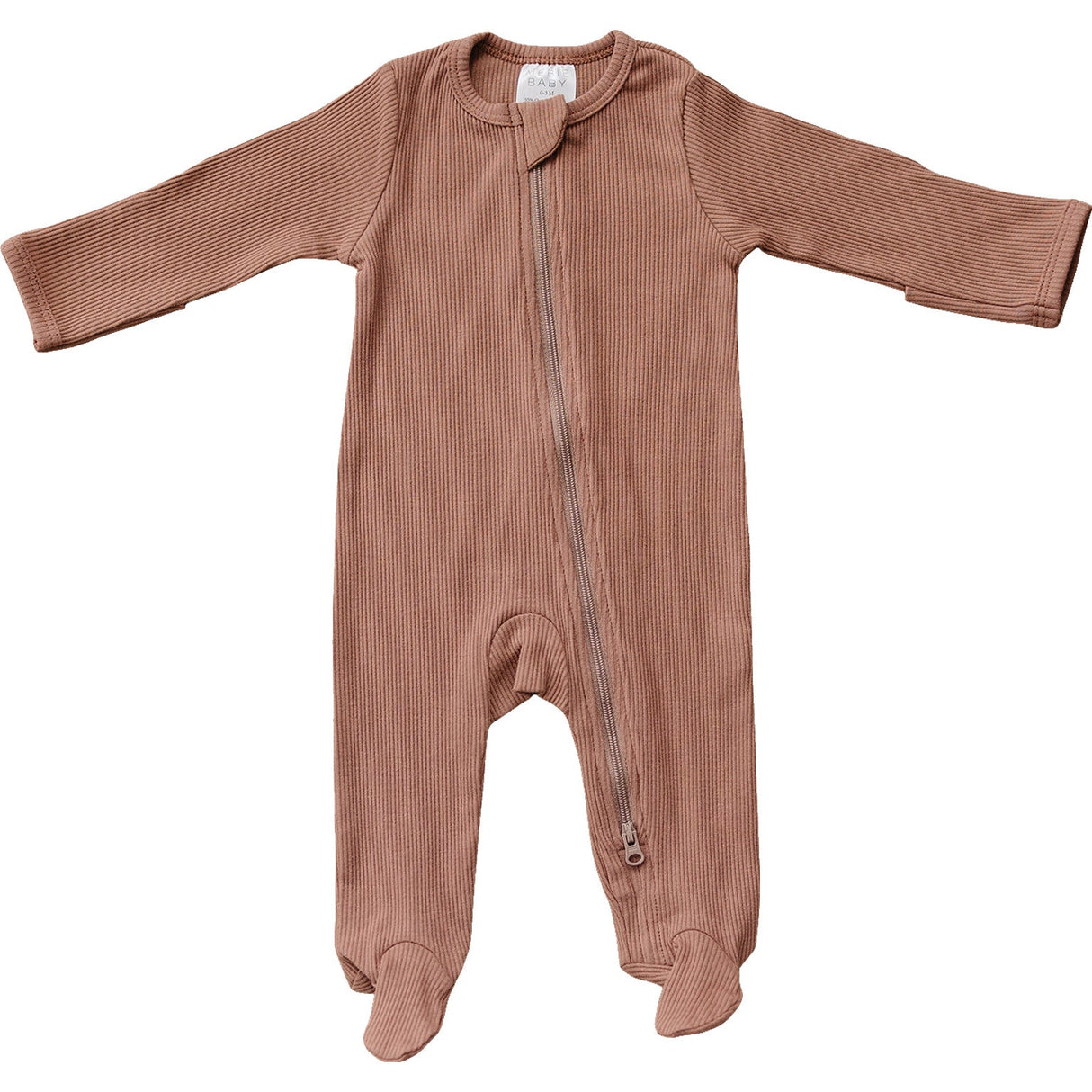 Dusty Rose Organic Cotton Ribbed Zipper - HoneyBug