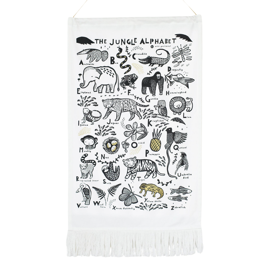 Jungle Alphabet Printed Tapestry - HoneyBug
