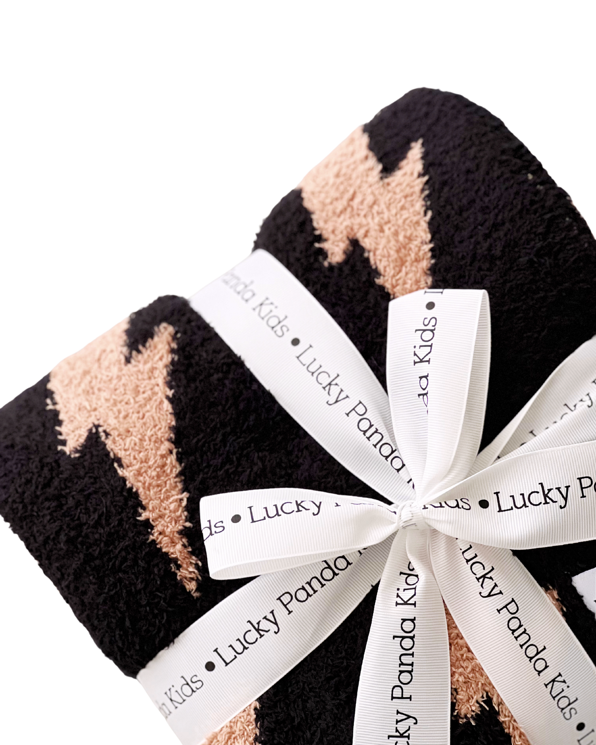 Lightning Bolt Fuzzy Blanket | Mocha - HoneyBug