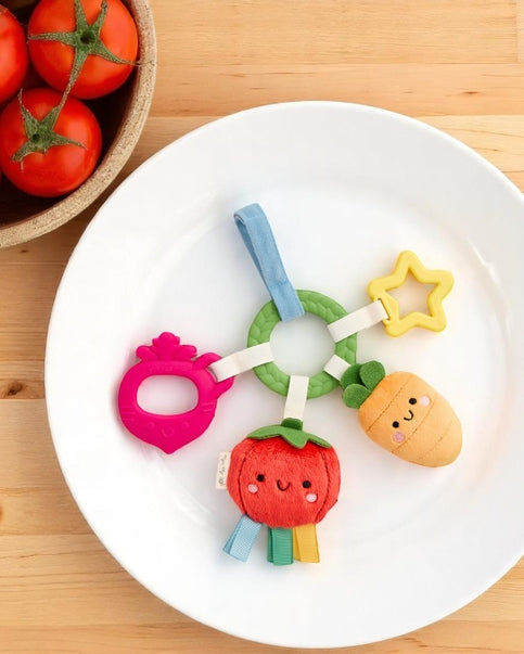 Bitzy Busy Ring Teething Activity Toy - Veggie - HoneyBug