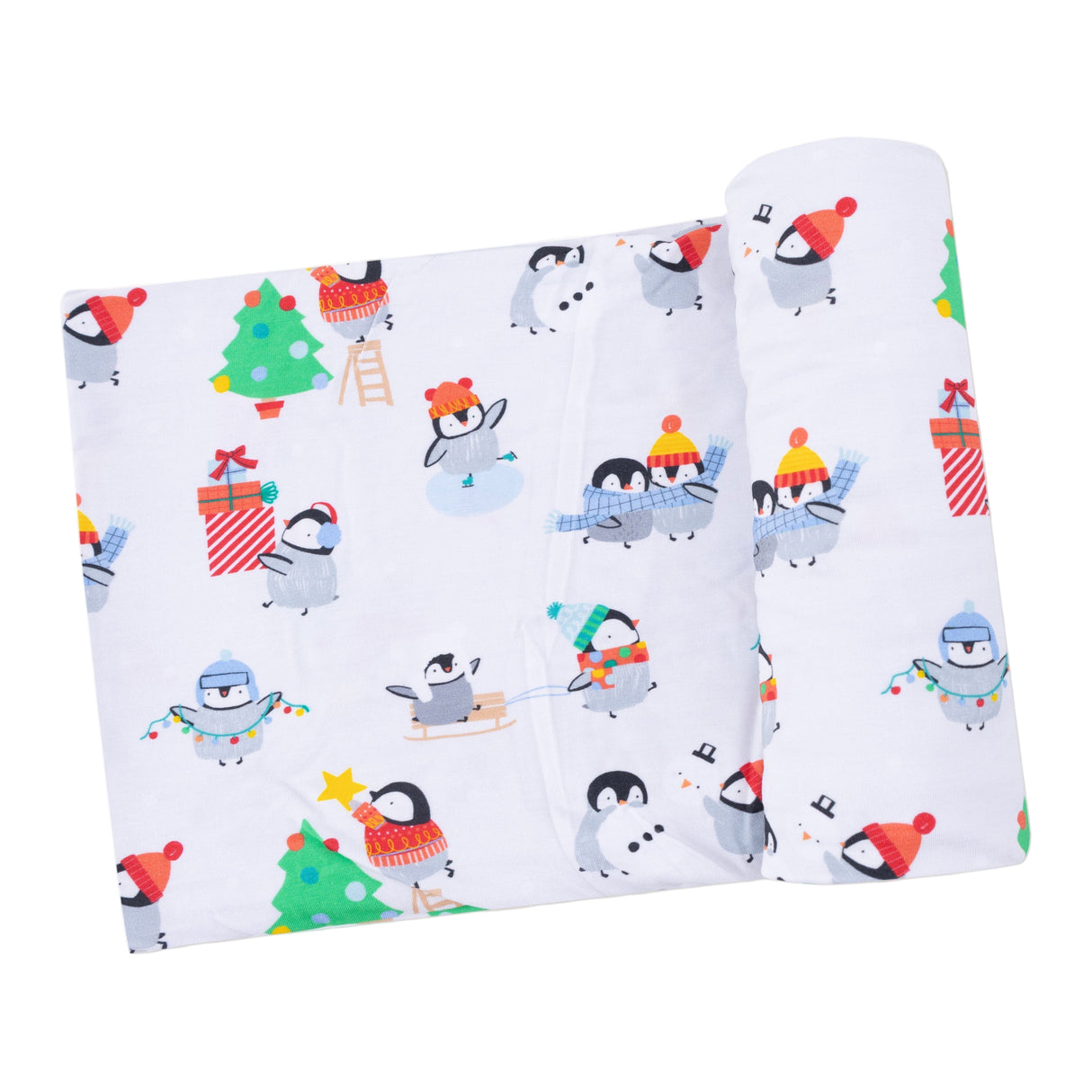 Swaddle Blanket - Holiday Penguins - HoneyBug