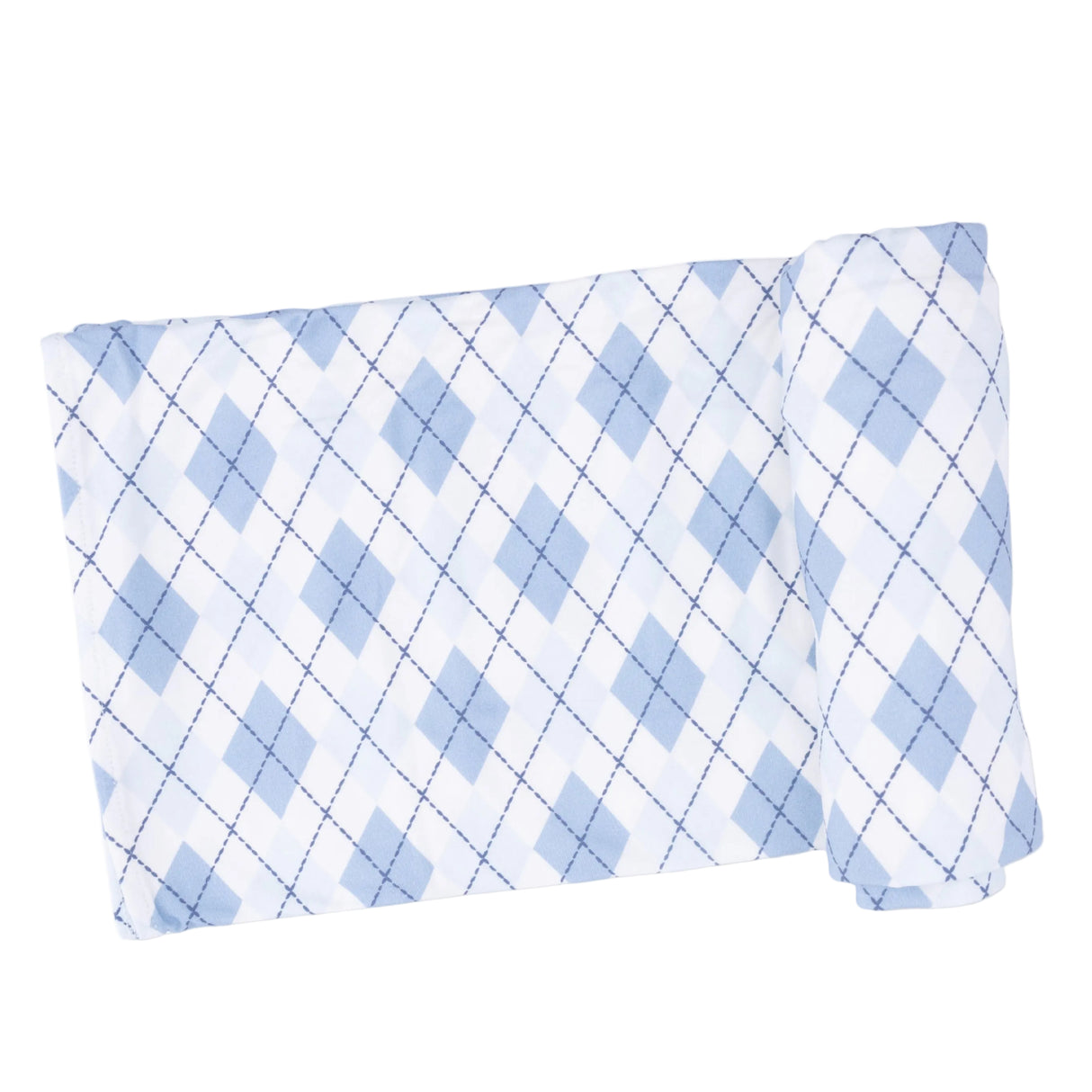 Blue Argyle - Swaddle Blanket
