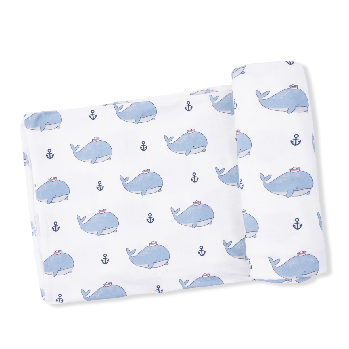 Bubbly Sailor Whales Blue - Swaddle Blanket