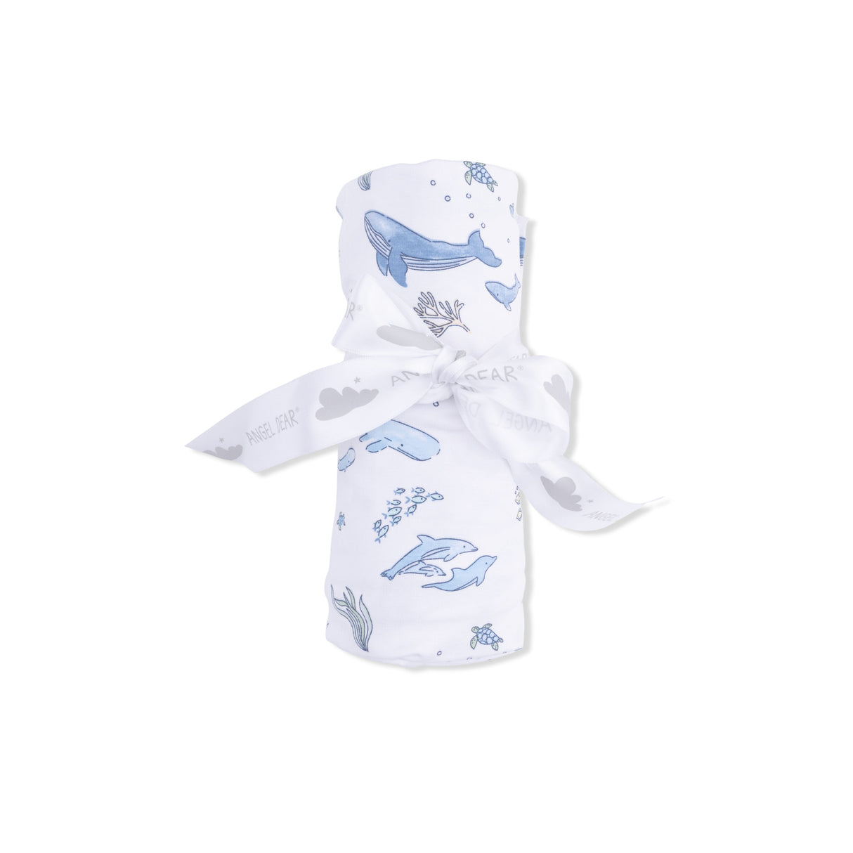 Watercolor Blue Whales - Swaddle Blanket