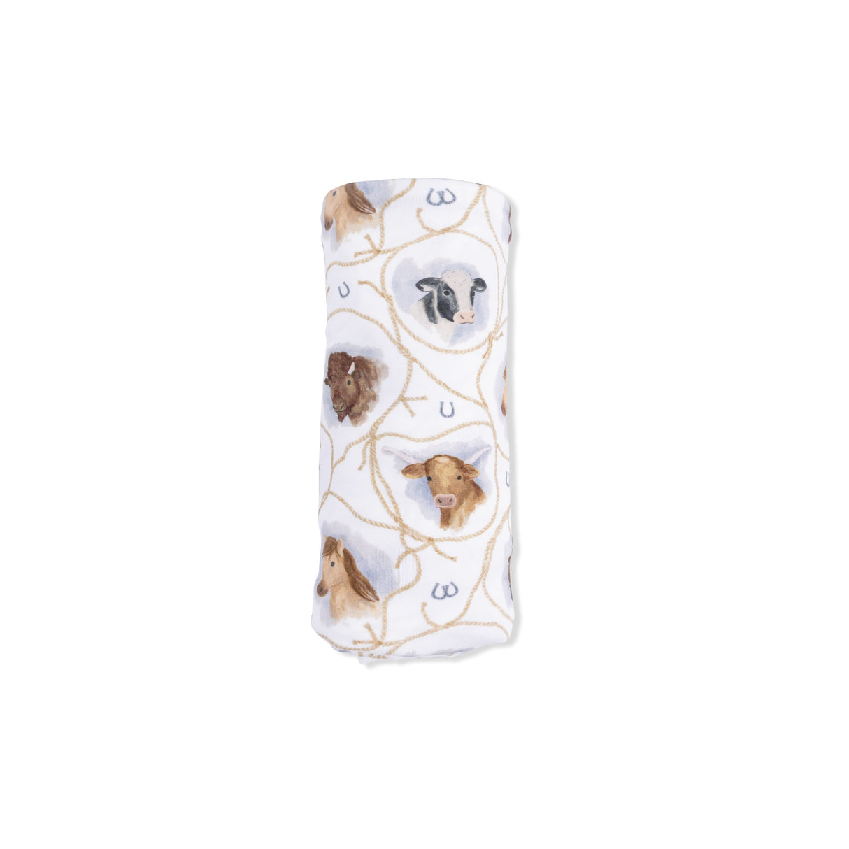 Farm Animals Rope Cameos Uni - Swaddle Blanket