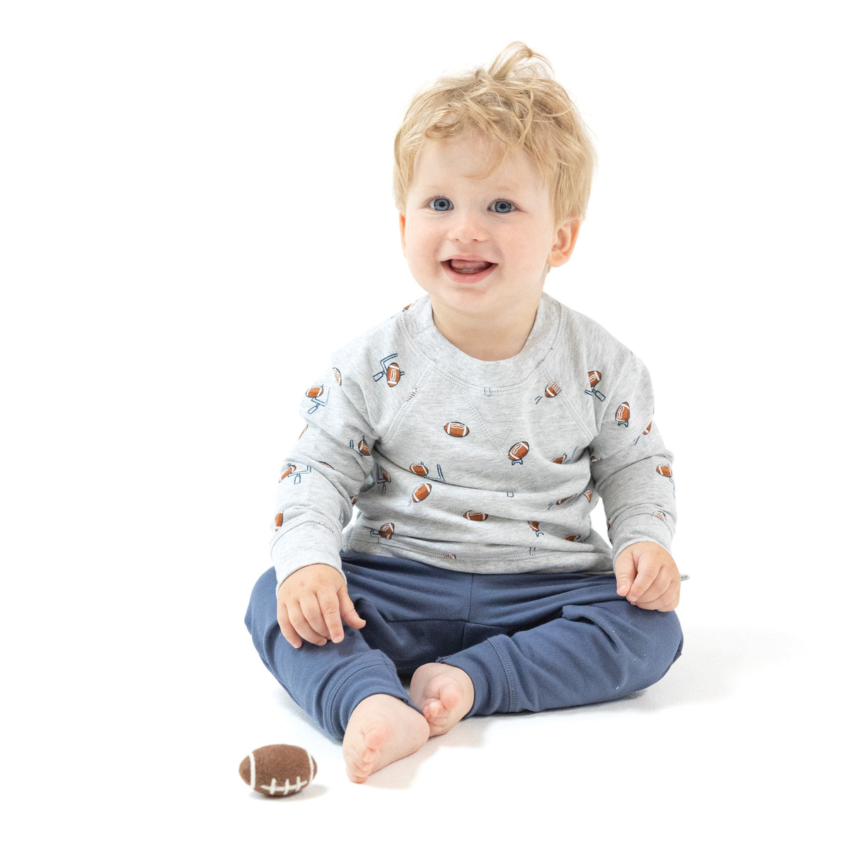 Raglan Sweatshirt and Jogger Set - Football Field Goal - HoneyBug