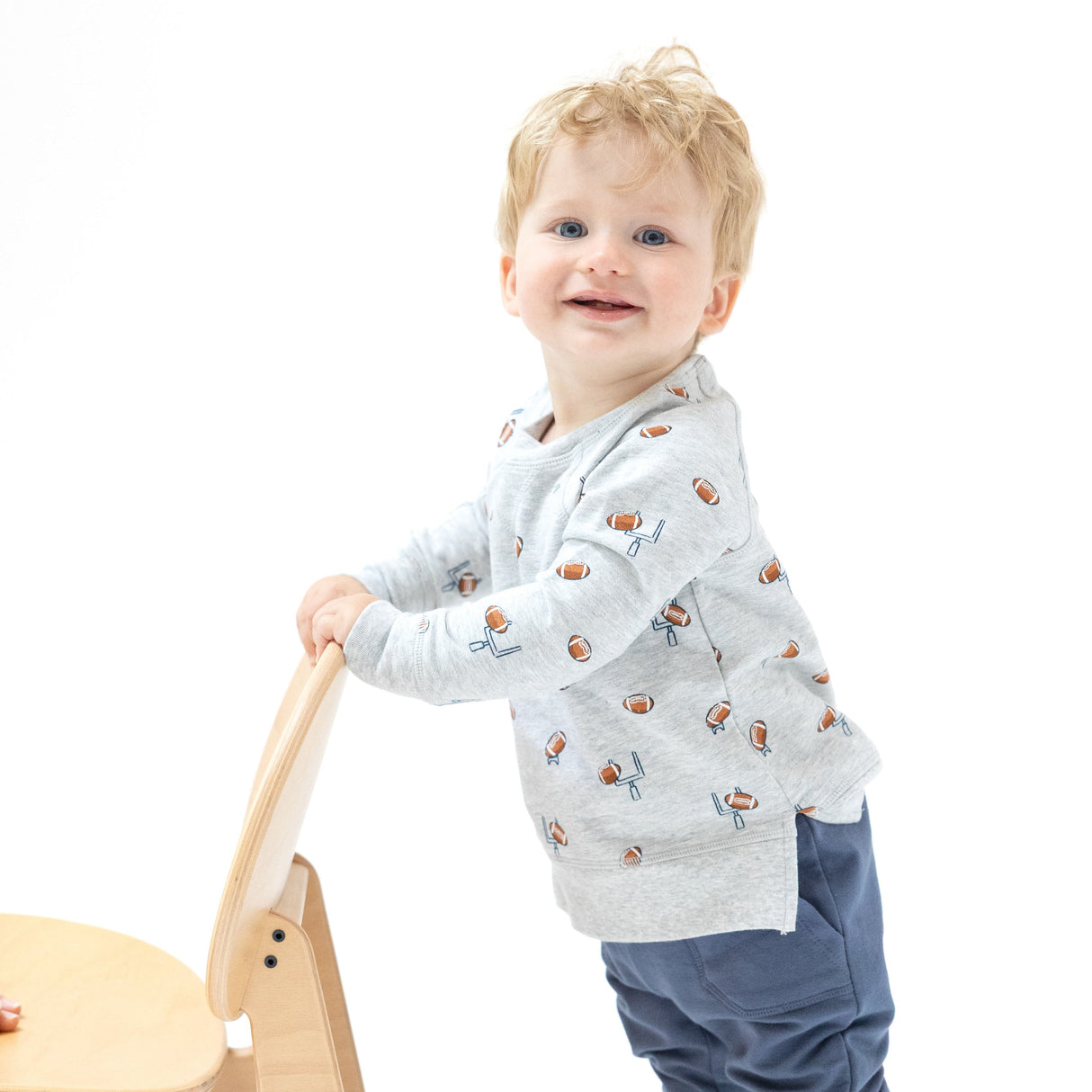 Raglan Sweatshirt and Jogger Set - Football Field Goal - HoneyBug