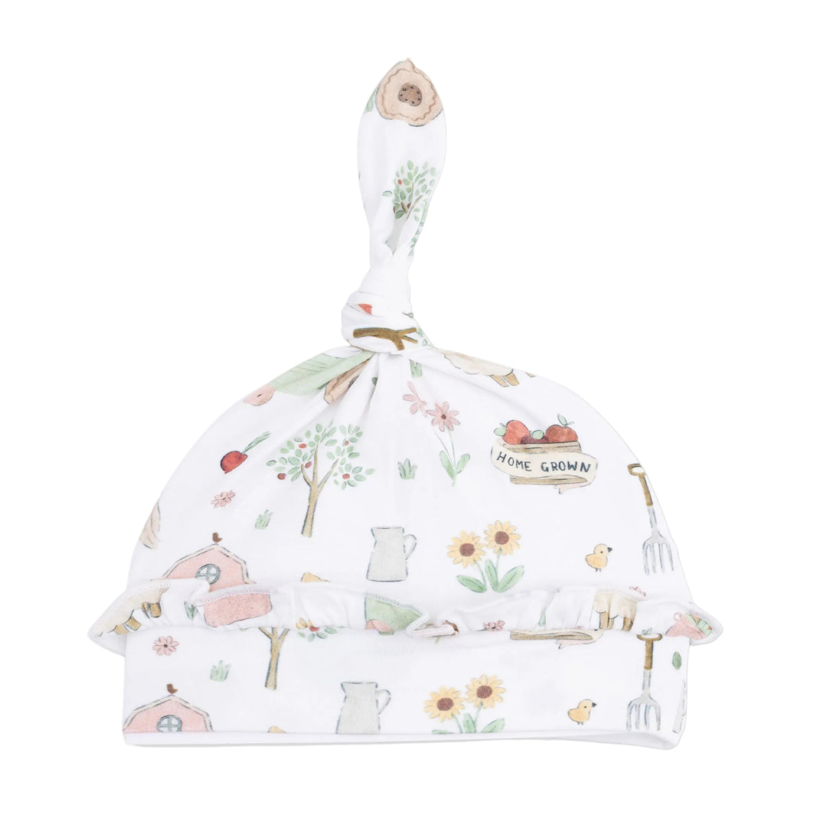 Cute Farm Animals Pink - Ruffle Knotted Hat