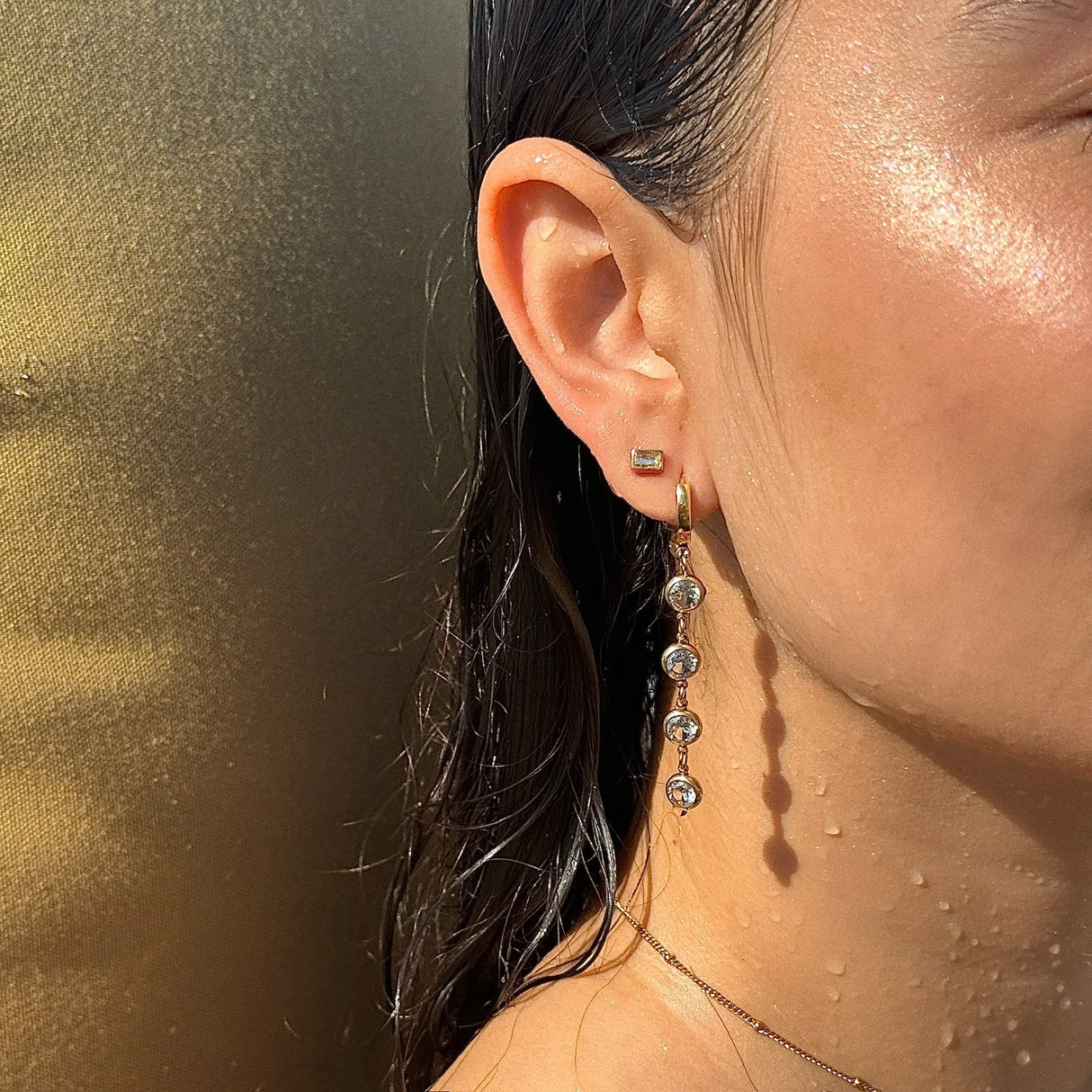 Bardot Baguette Stud Earring - HoneyBug