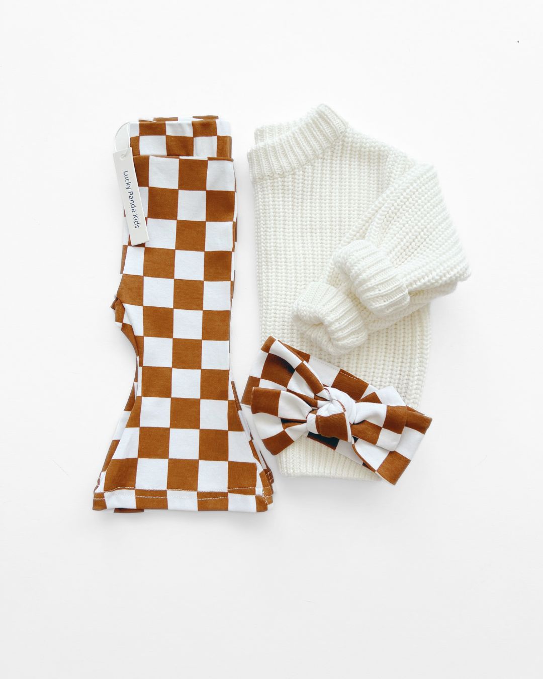 Checkered Flare Pants | Copper - HoneyBug