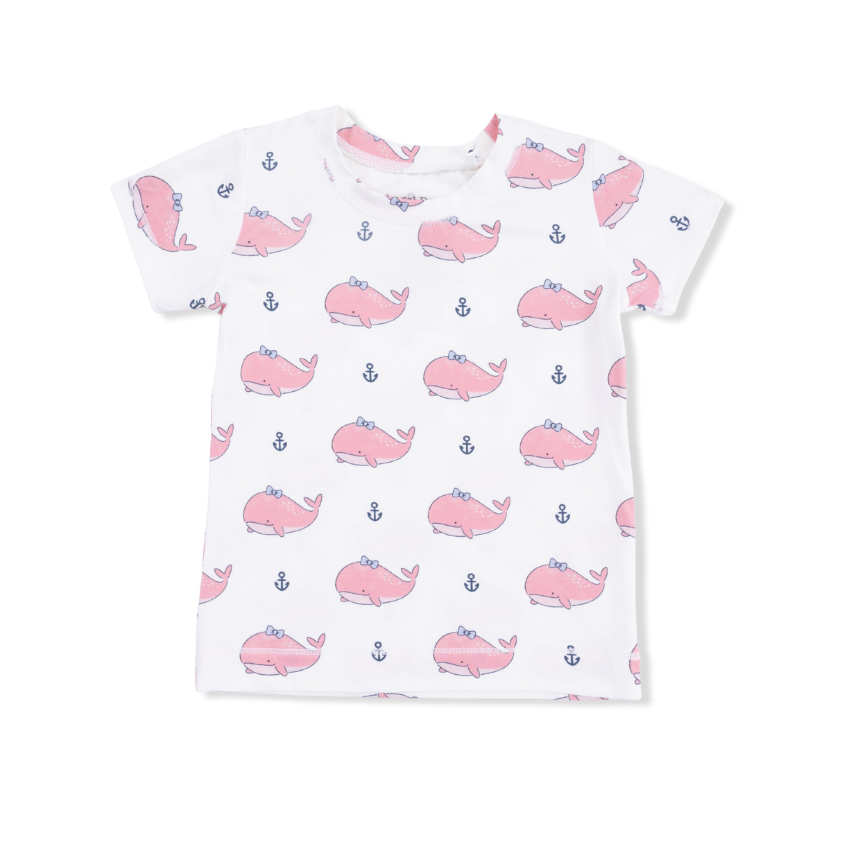 Bubbly Whale with Bow Pink - Loungewear Short Set