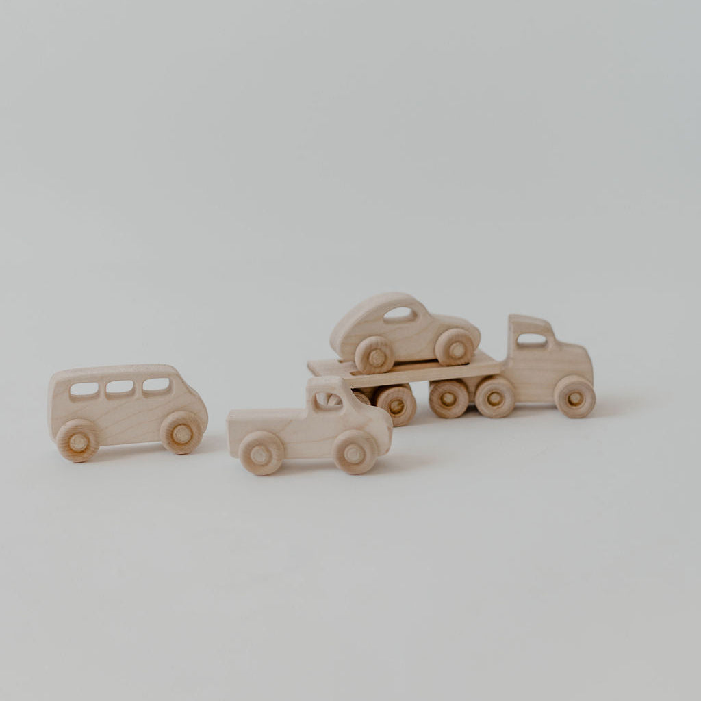 Wooden Cars + Truck + Ramp
