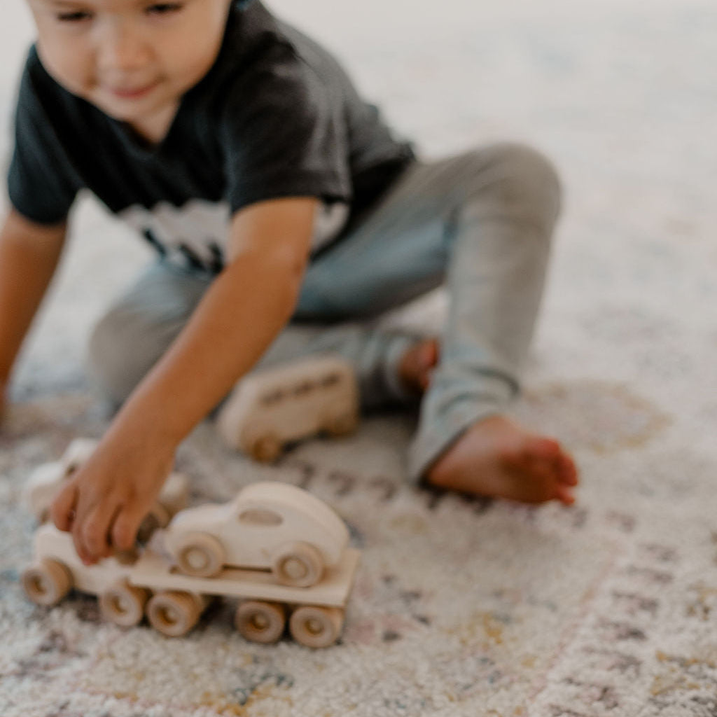 Wooden Cars + Truck + Ramp
