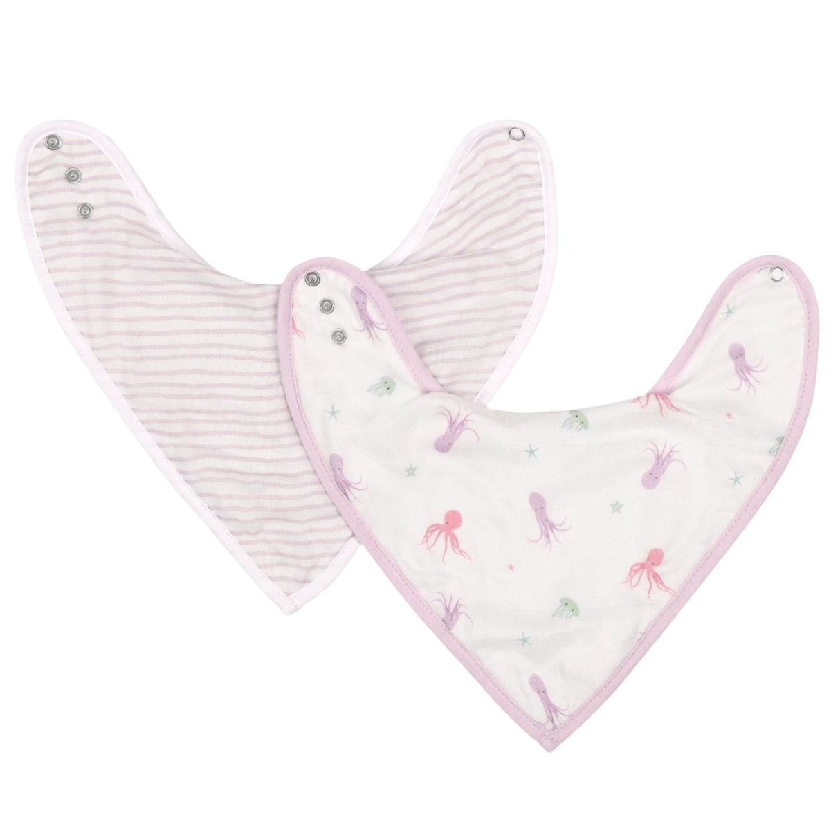Octopus & Lavender Wave Bib Set - HoneyBug