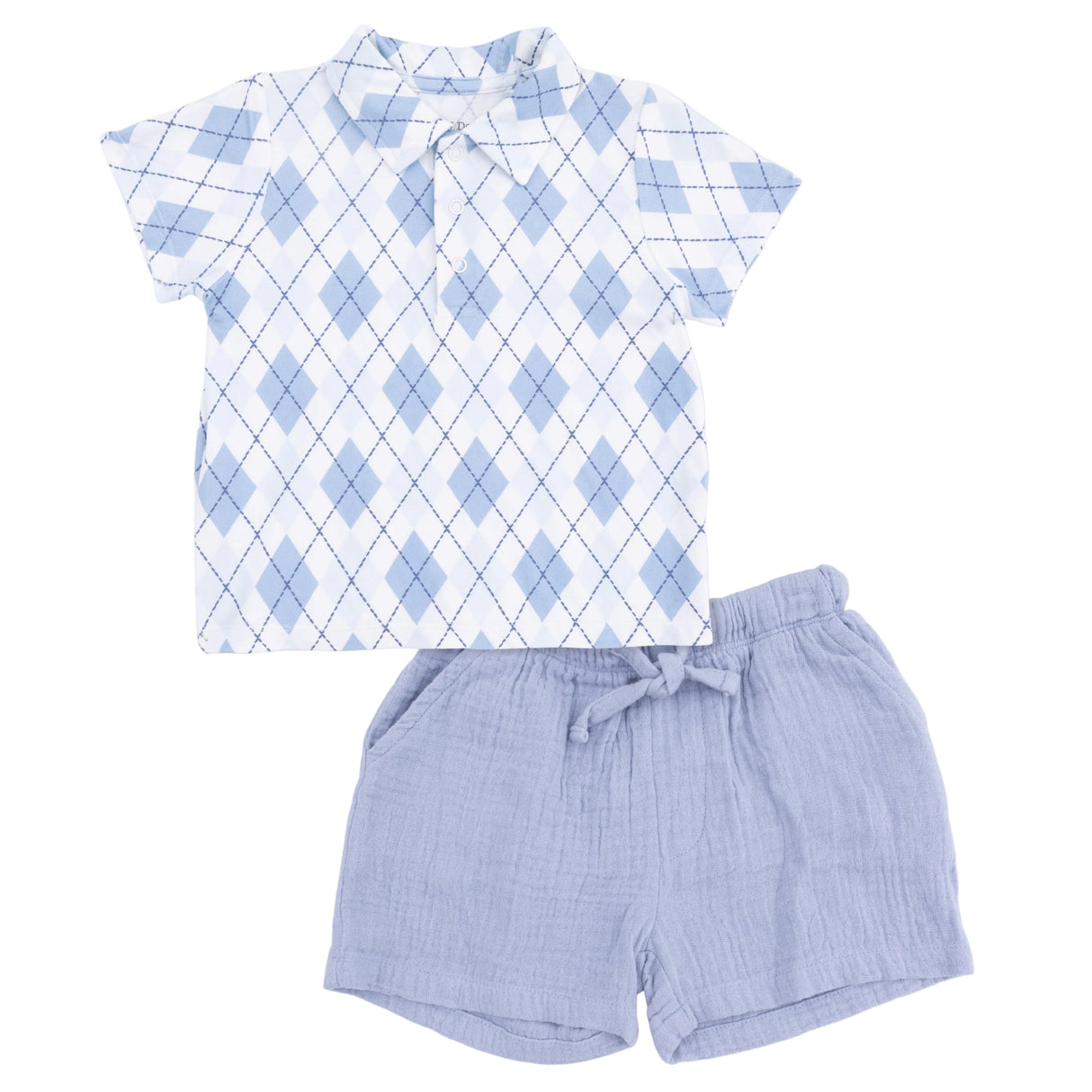 Blue Argyle - Polo with Casual Short