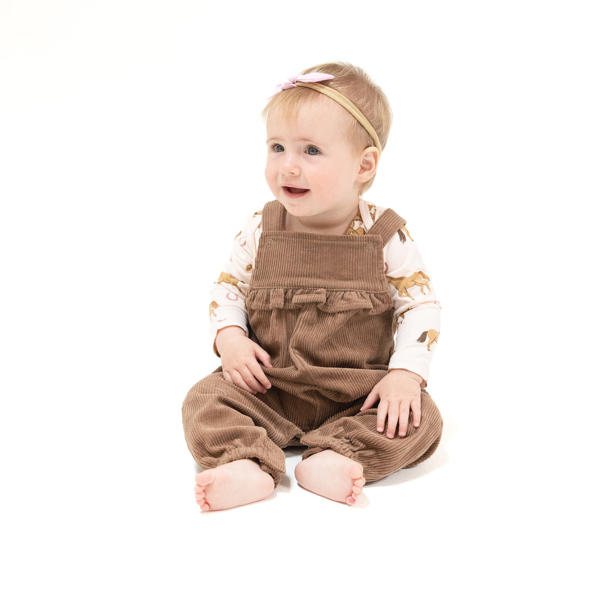 Yoke Ruffle Overall - HoneyBug