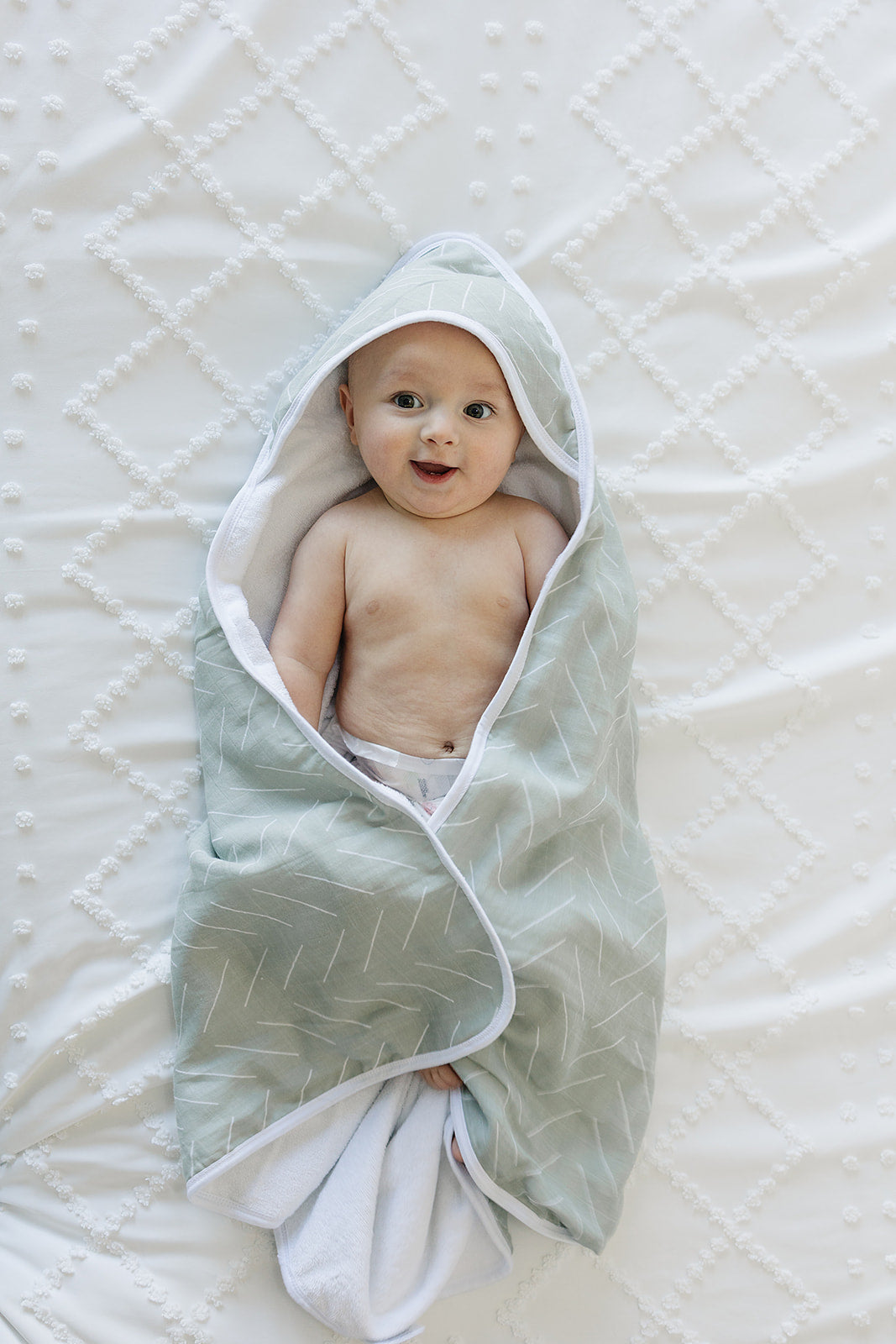 Desert Sage Muslin Hooded Towel - HoneyBug