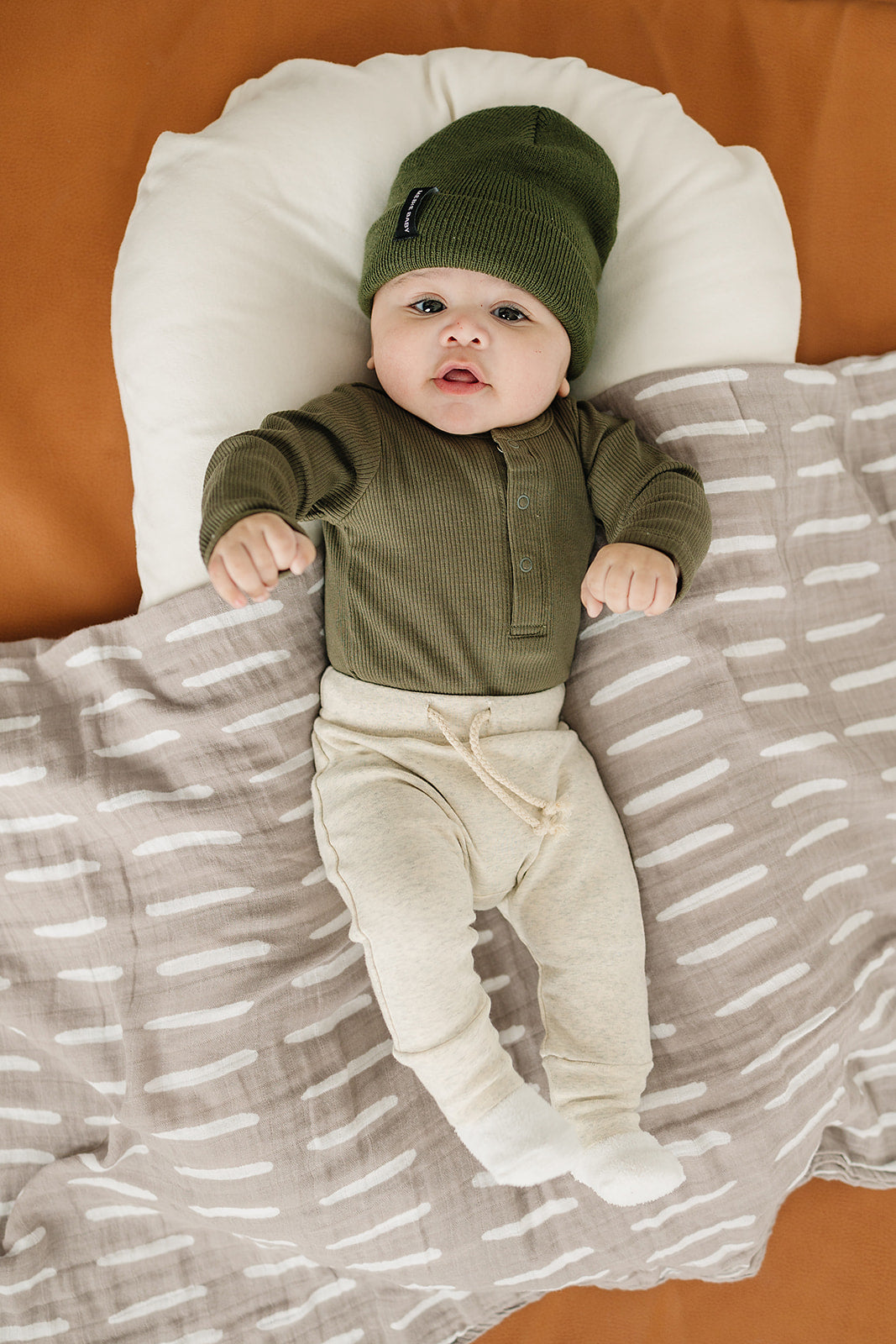 Green Mebie Baby Beanie - HoneyBug