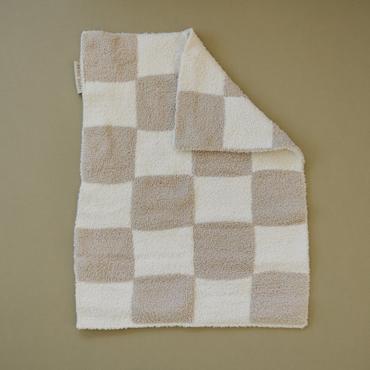 Taupe Checkered Plush Blanket - HoneyBug