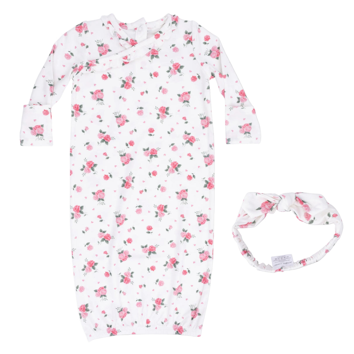 Pink Rosettes - Kimono Gown & Knot Headband