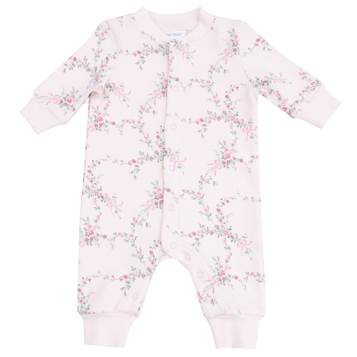 Baseball Collar Romper with Front Placket - Antoinette Floral - HoneyBug