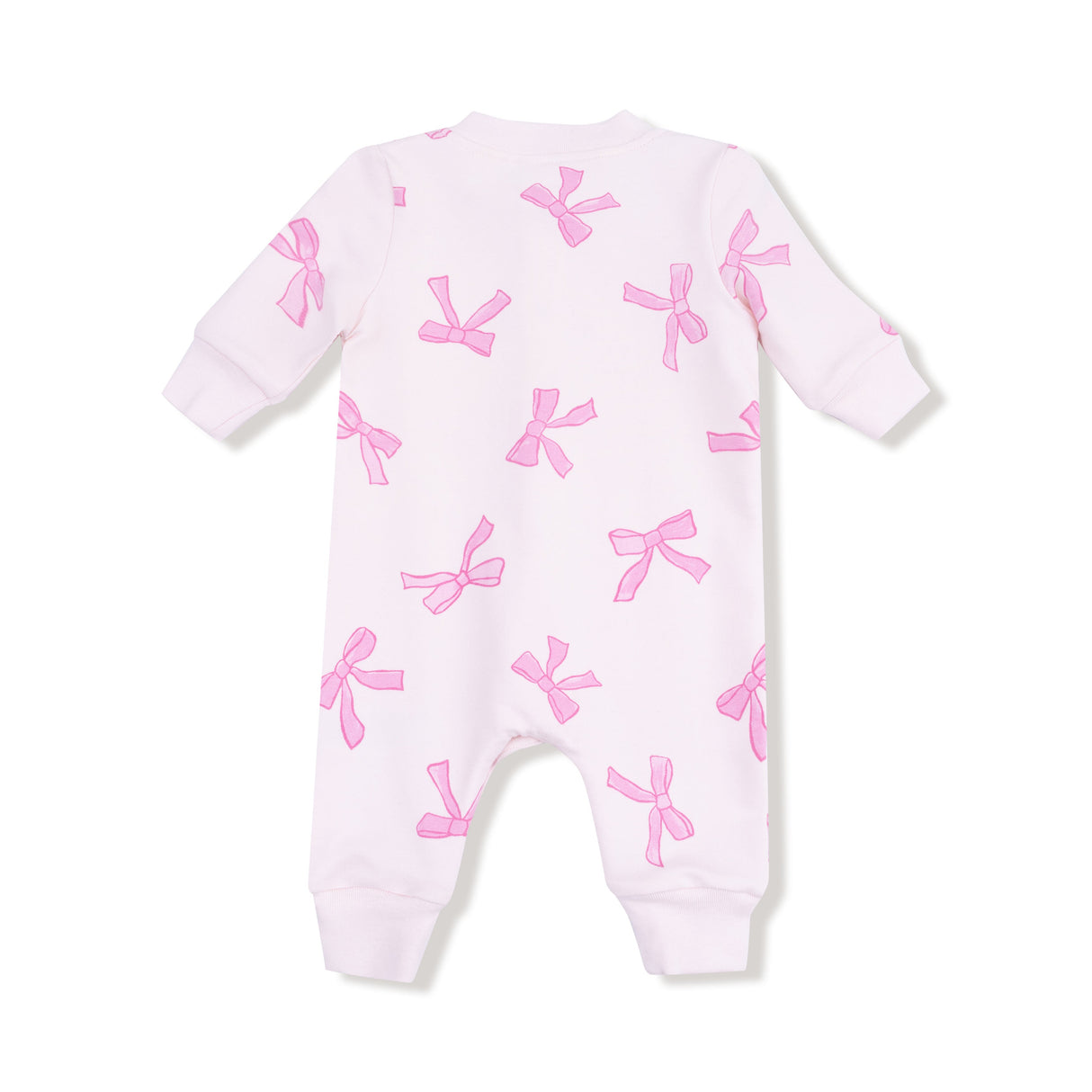 Baseball Collar Romper with Front Placket - Pretty Bows - HoneyBug