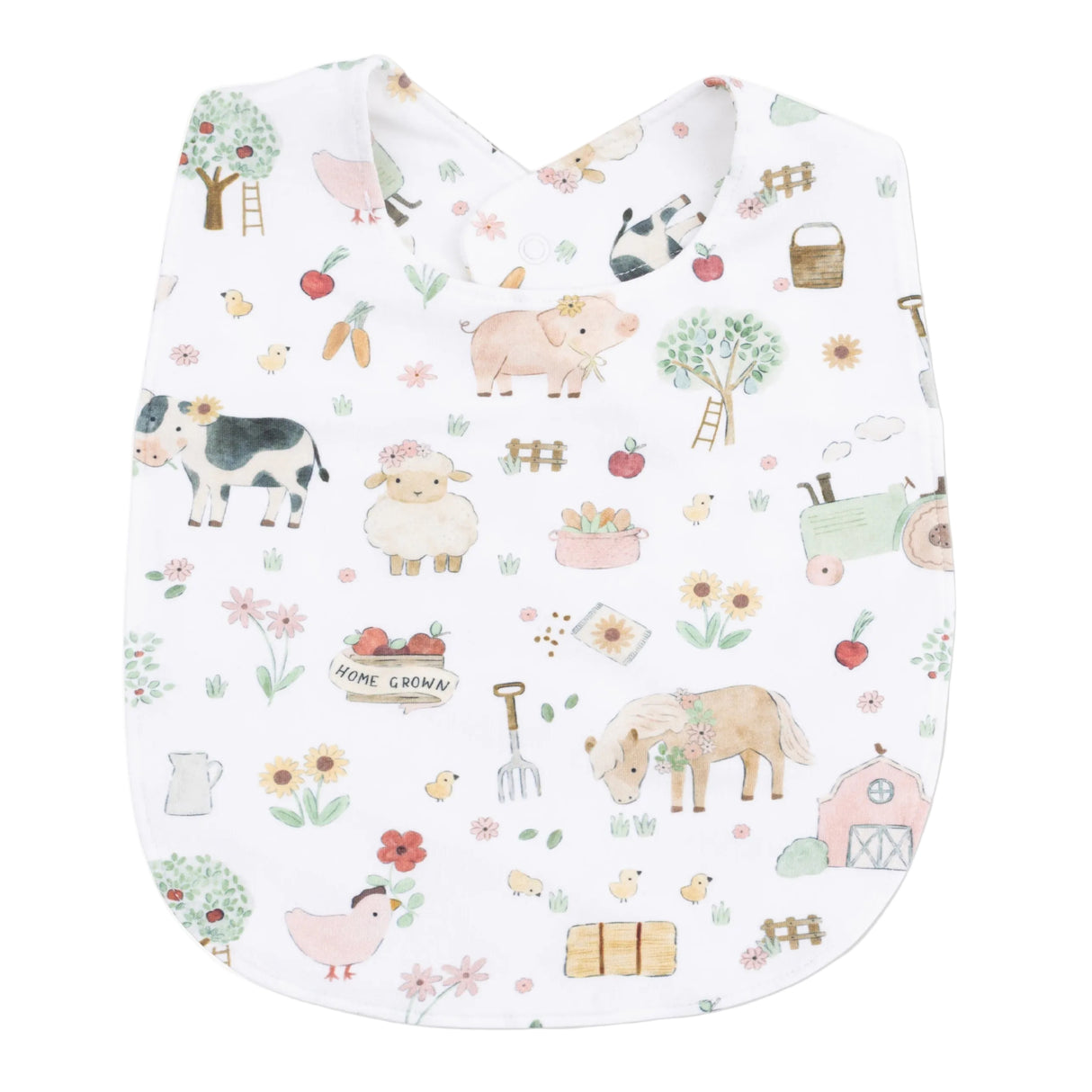 Cute Farm Animals Pink - Feeding Bib
