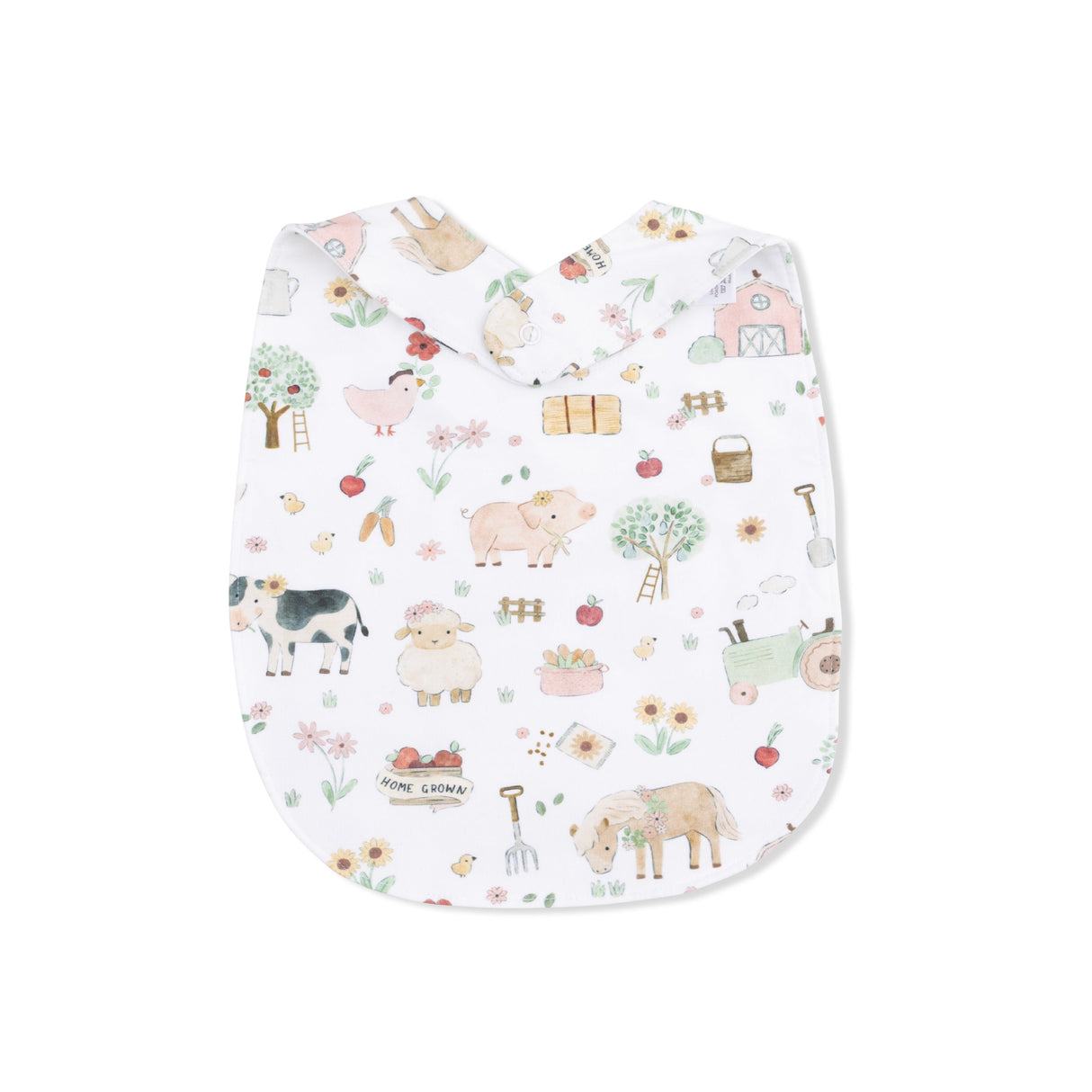 Cute Farm Animals Pink - Feeding Bib