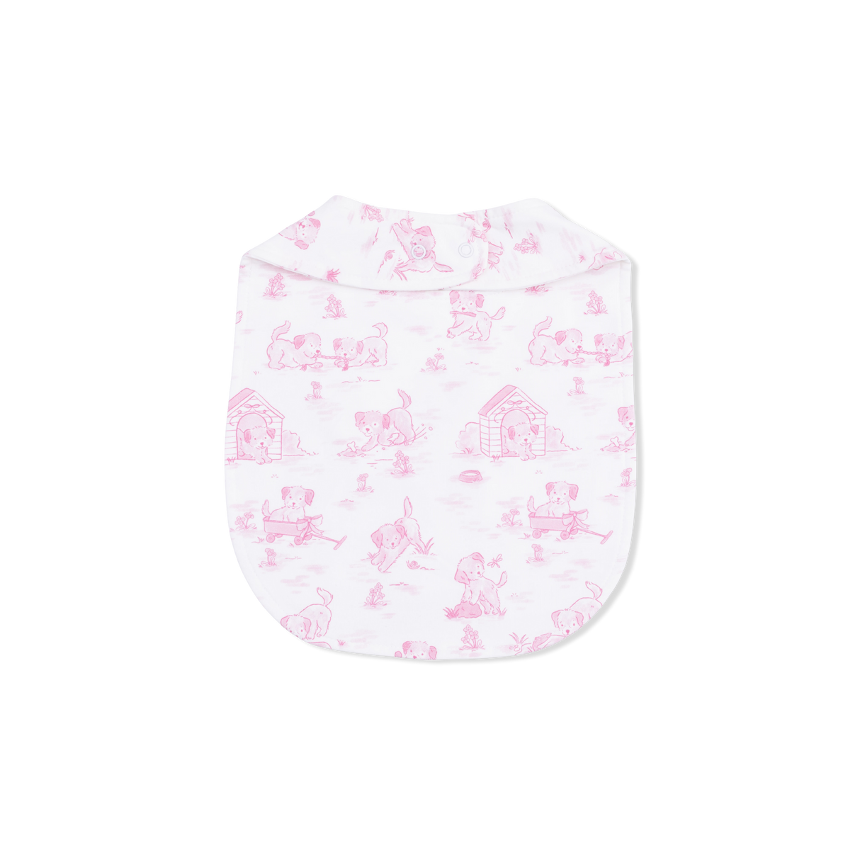 Puppy Toile Pink - Feeding Bib