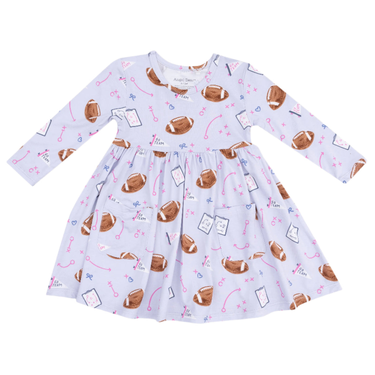 Twirly Long Sleeve Dress - Touchdown Time Lavender - HoneyBug