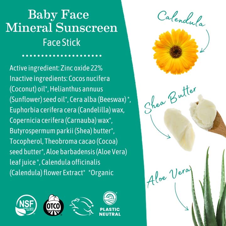 Baby Face Mineral Sunscreen Face Stick SPF 40 - HoneyBug