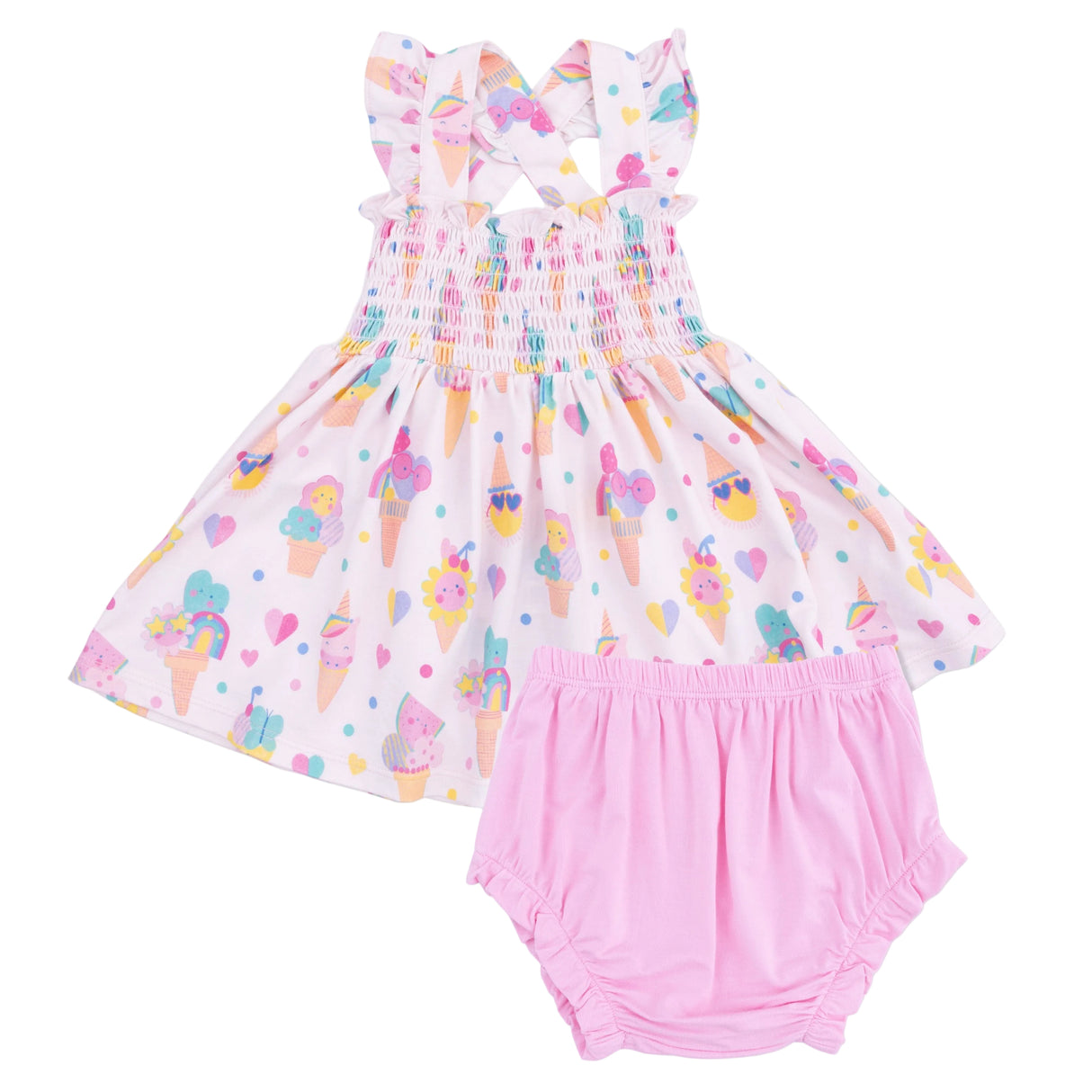 Ice Cream Fun Crew - Smocked Top with Bloomer