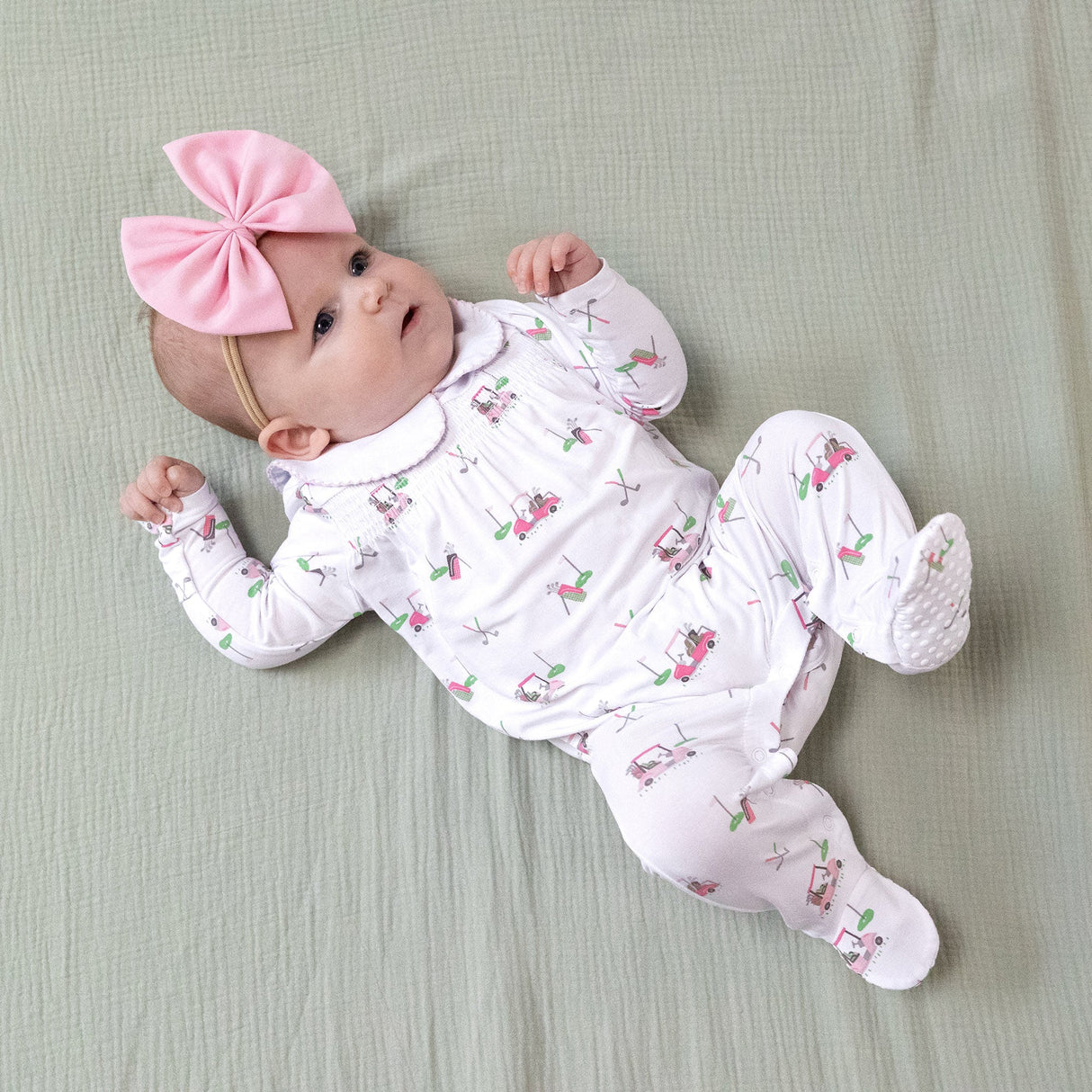 Smocked Peter Pan Snap Footie - HoneyBug